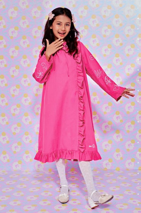Buy Dreaming Kids Barbie Pink Metallic Dress With Gloves Online in India -  Etsy