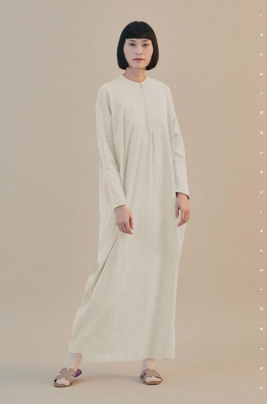 COMFORTWEAR: BREATHE SHIRT DRESS IN STAR WHITE