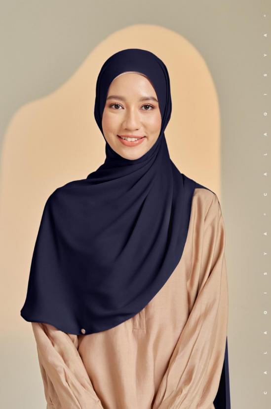 BURJ BASIC SHAWL IN NAVY BLUE