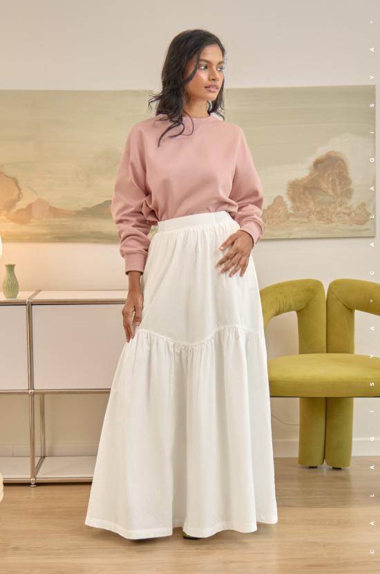 CAILY SKIRT IN OFF WHITE (FULLY LINED)