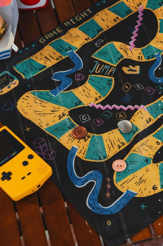 GAME NIGHT HANDKERCHIEF IN BLACK