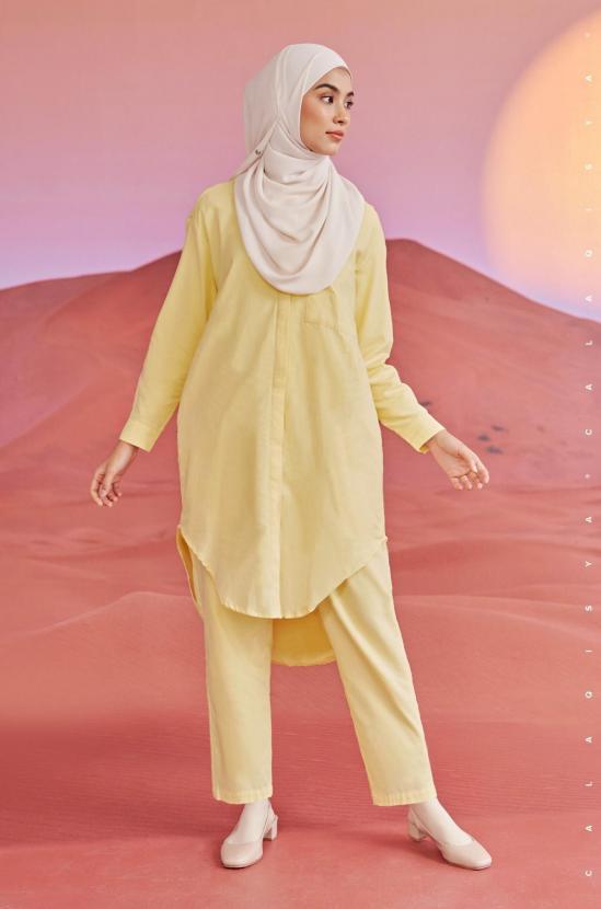 GIGI PANTS IN TENDER YELLOW (FULLY LINED)