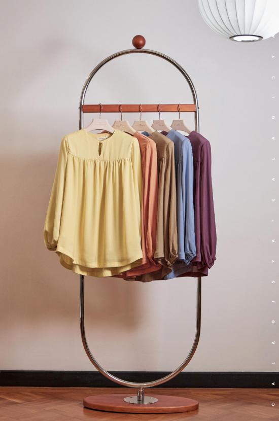 KATE TOP IN PASTEL YELLOW (FULLY LINED)