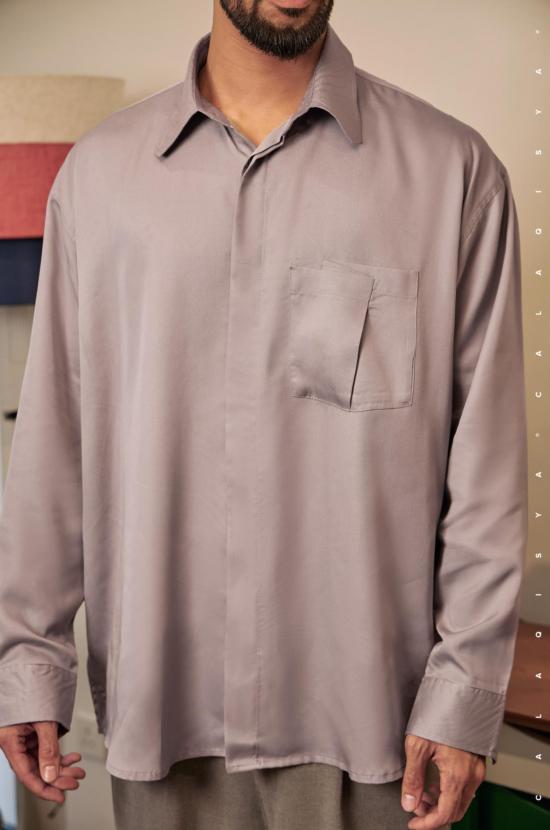 ASAL LOUNGE LOOSE SHIRT IN SILVER SCONCE