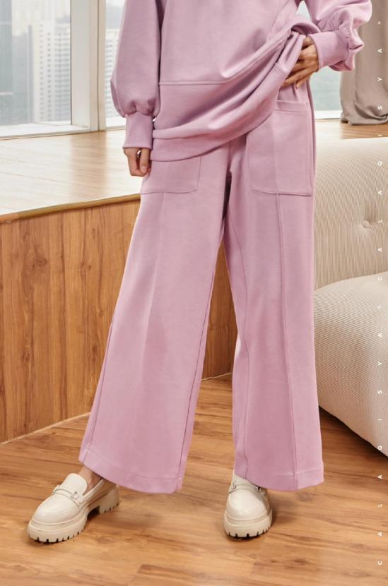 Thea velvet wide leg palazzo trousers in Hot Pink