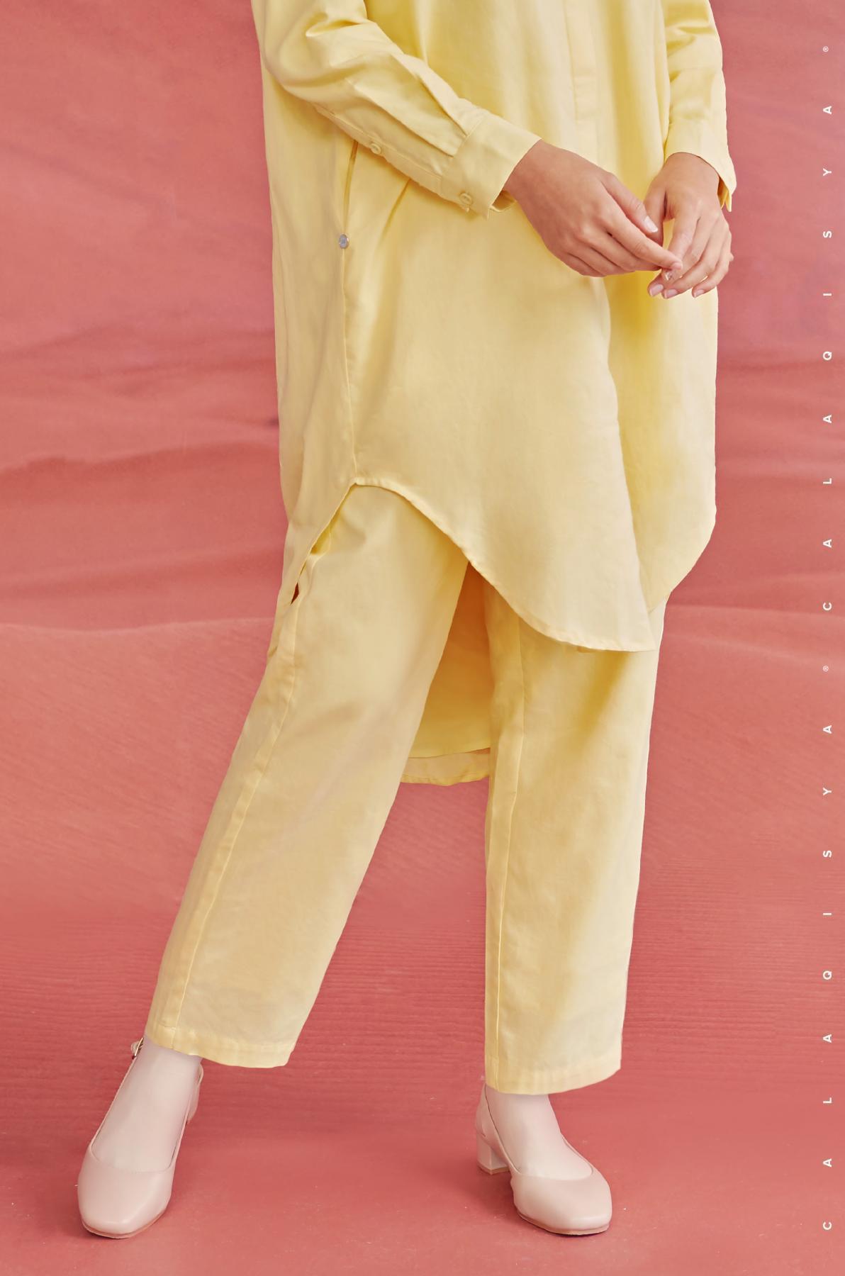 GIGI PANTS IN TENDER YELLOW (FULLY LINED)